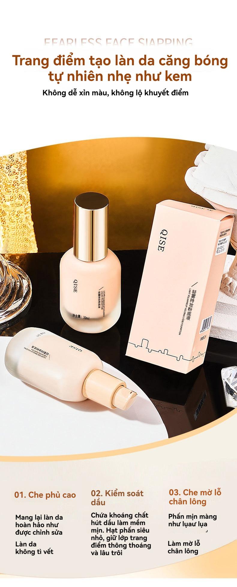 Product Introduction of Kem Nền Dạng Lỏng, 30ml, Lâu Trôi, Không Thấm Nước, Độ Che Phủ Cao, Kem Dưỡng Ẩm Mịn, Dễ Thoa, Thích Hợp Cho Tông Màu Da, Trang Điểm, Mỹ Phẩm, Mỹ Phẩm Chăm Sóc Da, Dành Cho Phụ Nữ, Kem Che Khuyết Điểm, Mongnhe Kem Nền 6