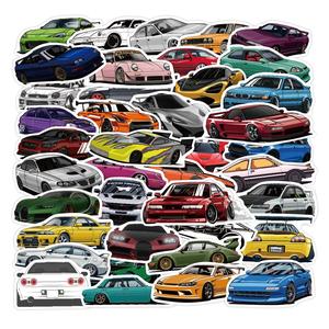Pegatinas de Serie de Autos, 50 piezas/set Papel Decorativo Autoadhesivo Impermeable, Pegatina Decorativa para Tarjetas de Felicitación, Botellas de Agua, Laptops y Teléfonos
