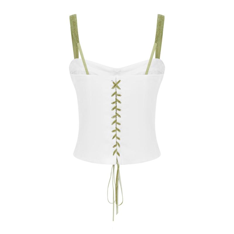 Product Introduction of Women American Sweetheart Vibe Camisole, Sleeveless Tops Backless Lace Tie-up Slim Fit Summer Vest for Party Club Streetwear For Casual Daily 36