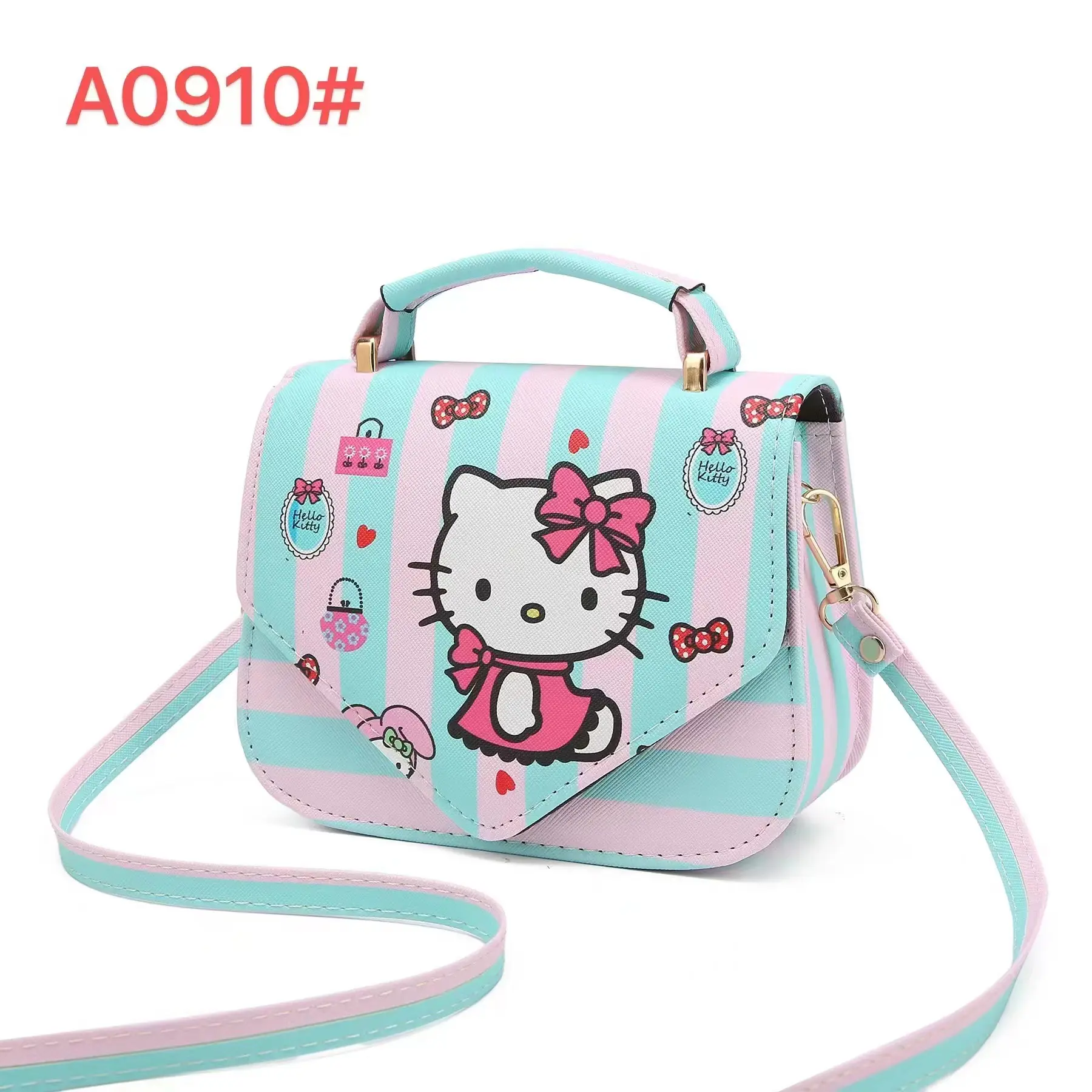 DD #A0910  Hello Kitty V-Flap Magnetic Closure Mini Handbag & Sling Bag