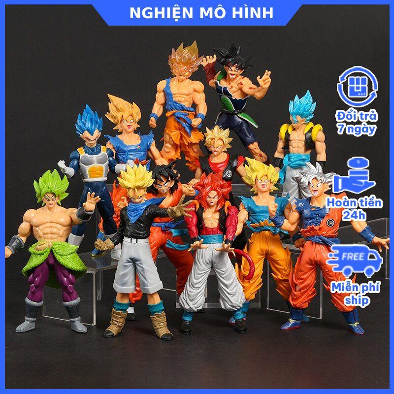 Mô hình nhân vật 7 Viên Ngọc Rồng 18-19cm Goku Gogeta Vegito Broly Jiren Black Goku Black Vegeta SSJ God Dragon Ball Toy Đồ Chơi Voi
