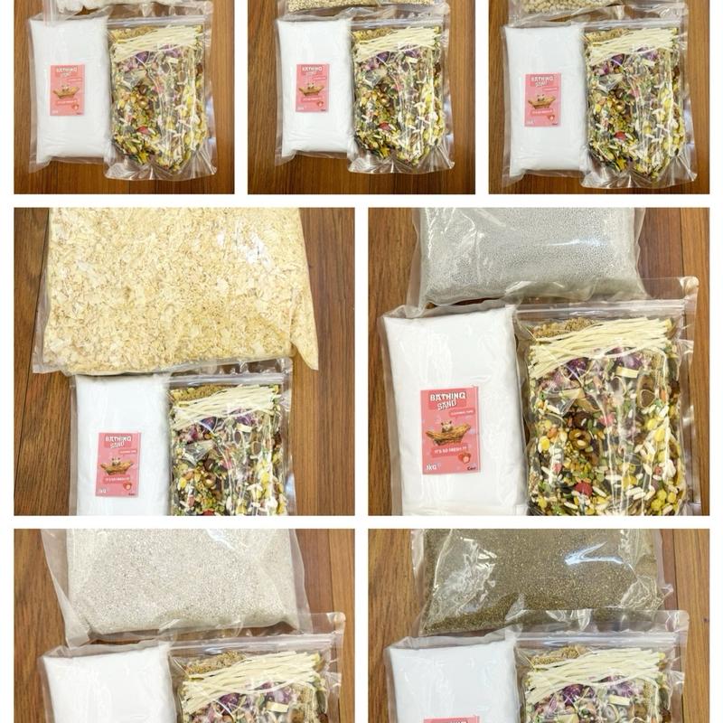 COMBO SIÊU RẼ cho hamster gồm 3 món: cát tắm , thức ăn dinh dưỡng , lót chuồng