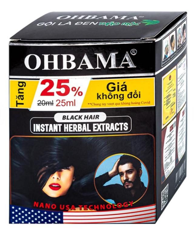 (lẻ 1 gói) Dầu gội phủ bạc màu đen OHBAMA dễ dàng sử dụng, cho mái tóc đen óng ả Nhuộm Tóc Đổi Màu Tóc