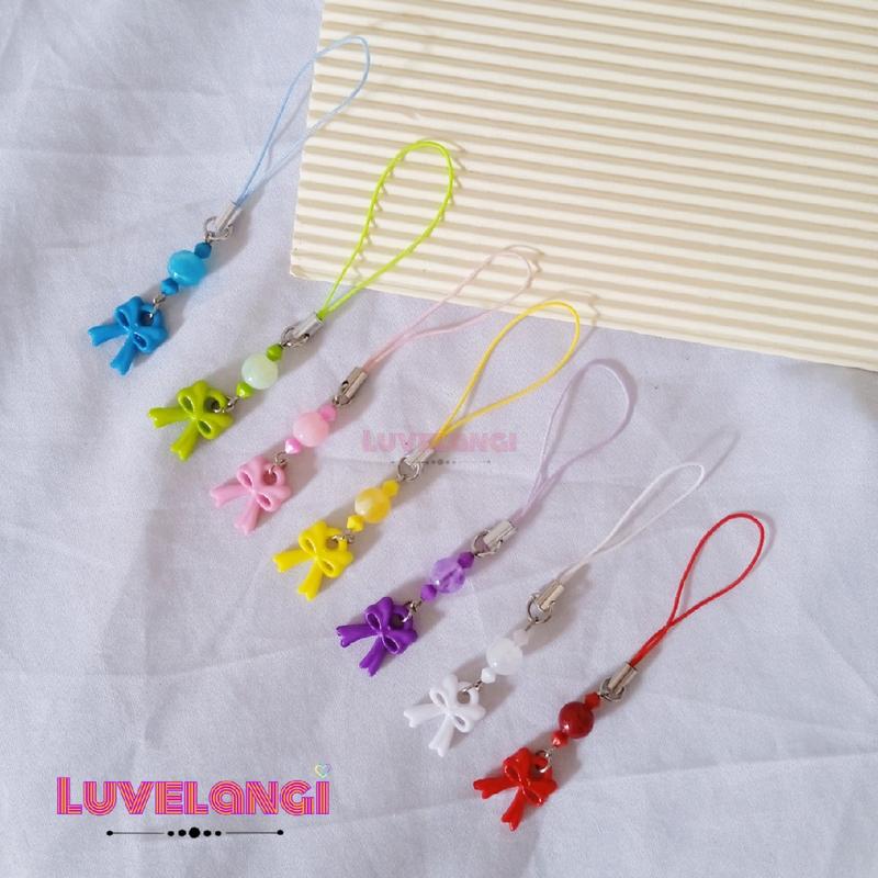 (pita pastel) Strap hp manik / phone charm minimalis / gantungan hp manik-manik 1