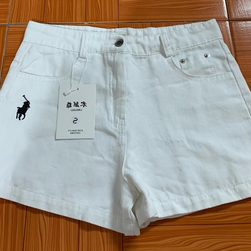 Quần short kaki nữ cạp cao thêu hình 3