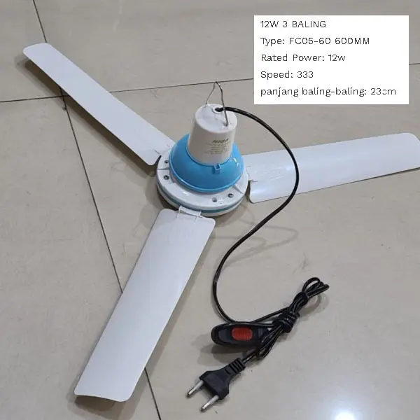 Kipas Angin Gantung 12 Watt 3 Baling Mini Fan Niga 600mm