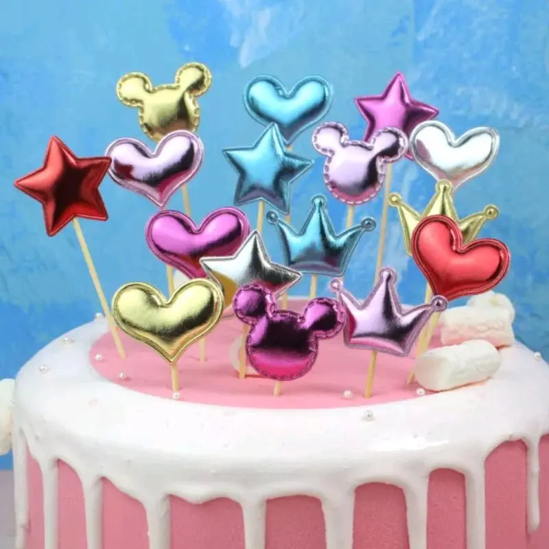 Cake Topper Tusuk Bentuk Love Bintang Mahkota Isi 5 Pcs 1