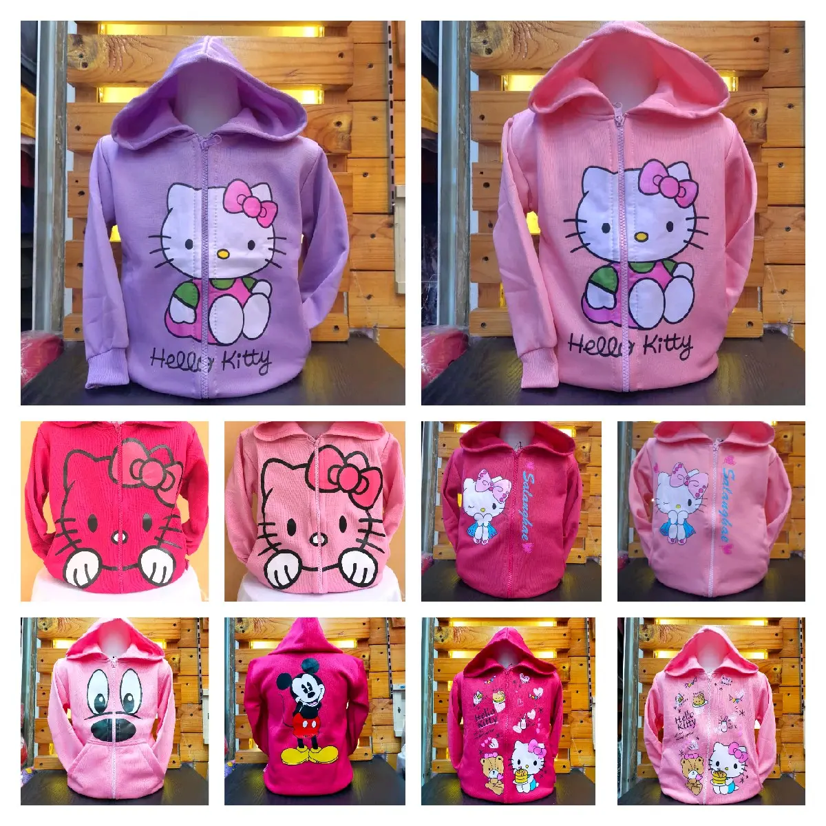 Jaket Anak Perempuan Karakter Hello Kitty - Mickey Mouse - Power Puff Girl- Sanrio - Keroppi Bahan Fleece - Kids Jacket
