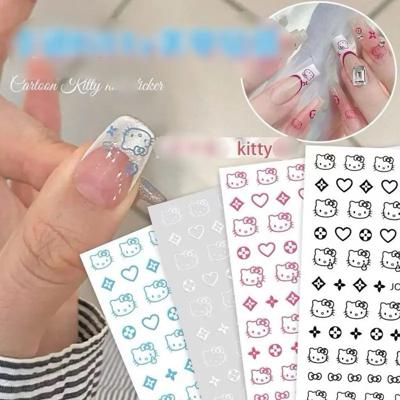Sticker miếng dán Hello Kitty trang trí móng xinh xắn