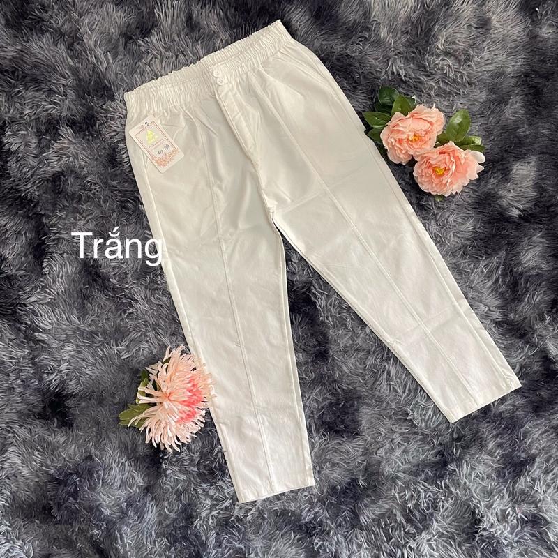 Quần kaki nữ 9 tấc màu ống nhỏ kaki chất thun co giãn mạnh lưng thun co giãn chất vải cotton mềm mịn mát size 45-65kg Women