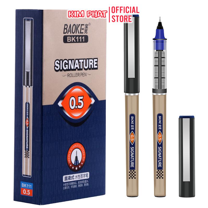Hộp 12 Cái Bút ký Bút bi nước mực Gel BAOKE BK111 Signature Roller Pen Ngòi 0.5mm