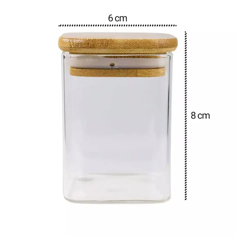 Toples Kaca Lebaran Terbaru Wadah Penyimpanan Makanan Kue Kering Glass Storage Jar Tutup kayu Plastik Makanan Gaya Korea Dapat disesuaikan silikon 5