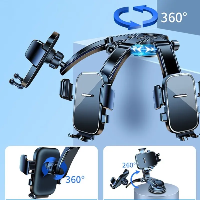 Giá Đỡ Điện Thoại Trên Xe Hơi &bellhome Dạng Gương Khóa Tự Động Nhựa Cao Cấp ABS Màu Đen Phụ Tùng - Phone, Cao Su