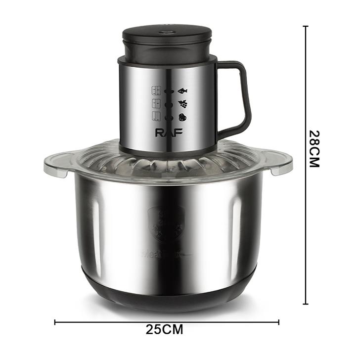 Máy xay thịt cá, xay rau củ RAF công suất lớn 1000W cối 5L inox 304 RAF Chính Hãng 6