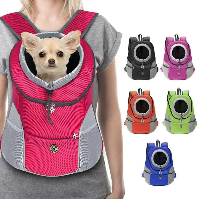 Double Shoulder Portable For Dogs Travel Breathable Outdoor Dog Carrier Bag Pet Carrying Supplies