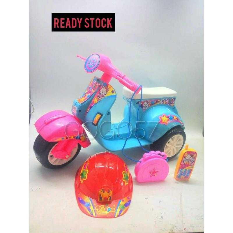 SG TOYS KITTY CAT 567 Mainan Anak Perempuan Motor Vespa Cilik / Vespa Dorong Mini Roda 3 Tiga 4