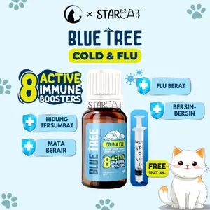 SC Olive Care BLUE TREE COLD & FLU 6GR Obat Kucing Sakit Demam Pilek Berat Bersin Mata Berair Lemas