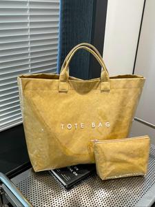 Women's Fashionable Solid Color Tote Bag, Large Capacity Handbag with Wallet, Casual Trendy Versatile High-quality Daily Commuting Bag Set