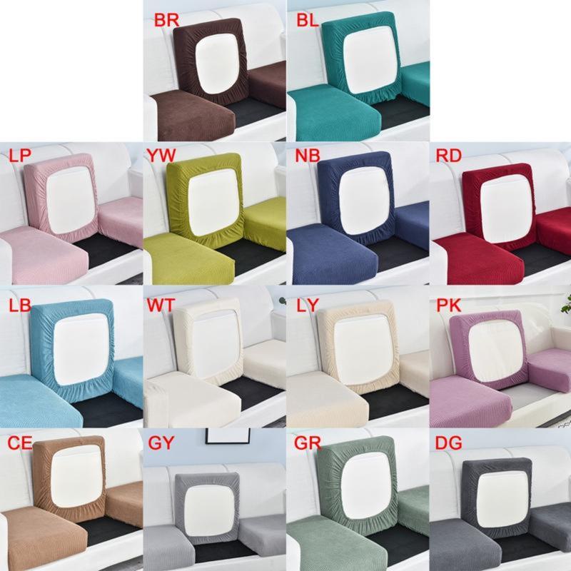 Vỏ Đệm Ghế Sofa, Màu Trơn Dày Và Đàn Hồi, Siêu Mềm, Vỏ Đệm Ghế Sofa Đơn, Bảo Vệ Đồ Nội Thất, Vỏ Đệm Sofa, Vỏ Bảo Vệ Sofa, Vỏ Thay Thế Có Thể Tháo Rời 1