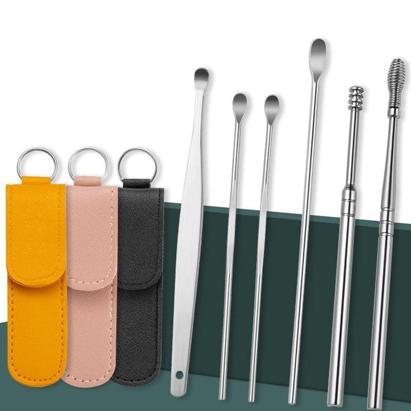 Bộ Dụng Cụ Lất Ráy Tai Làm Sạch 6 món Kèm Túi Đựng Tiện Dụng