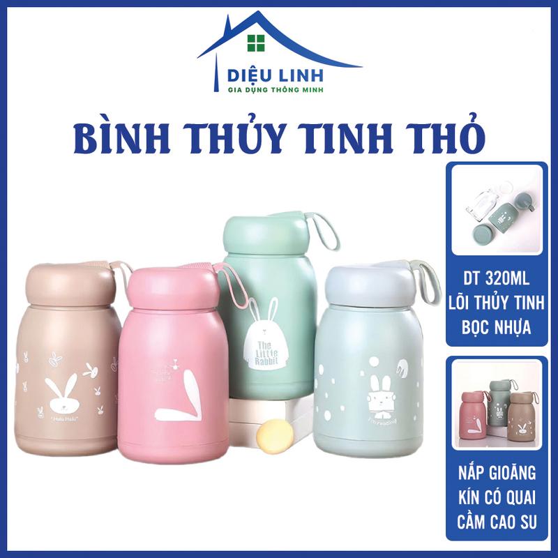 Bình Nước Lõi Thủy Tinh Bọc Nhựa 320ml Dieulinhshop