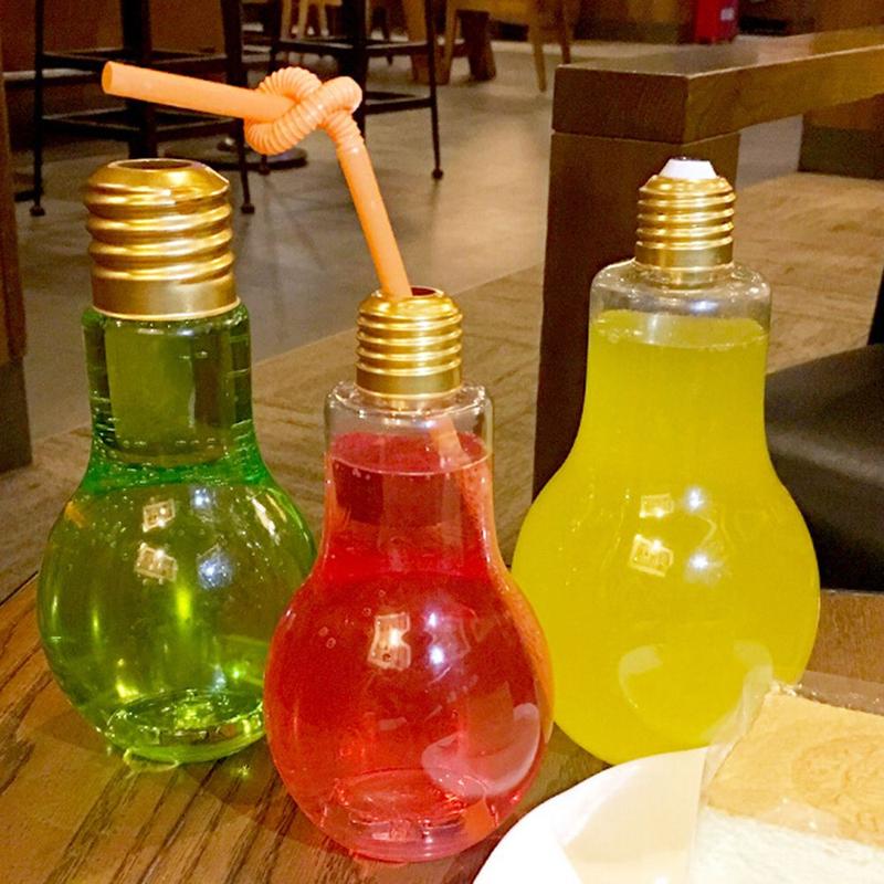Product Introduction of Creative Light Bulb Plastic Beverage Bottle 9