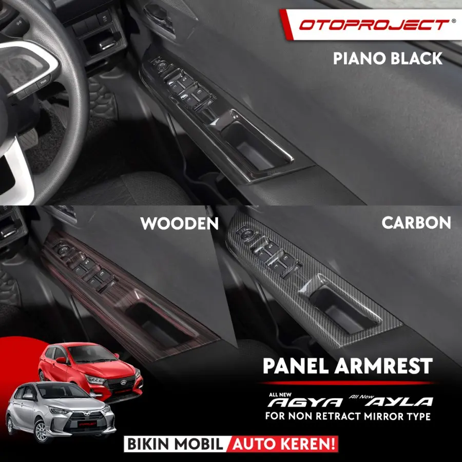 Otoproject - Panel Armrest A.N Agya / A.N Ayla 2023 Carbon | Cover Armrest  Agya / Ayla 2023