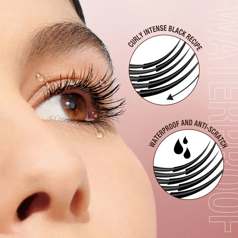 【live Campaign】O.TWO.O Pink Set Mascara & Volume and curling waterproof mascara  Smudge proof, sweat proof, tear proof No caking or sticking 4