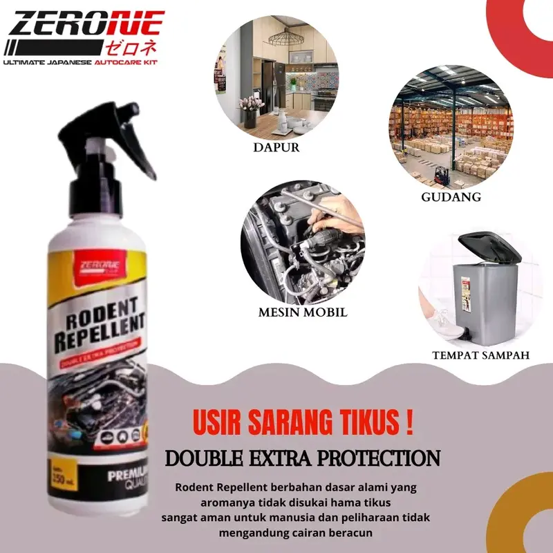 Termurah! Zerone Rodent Repellent Pengusir Tikus Pada Kap Mesin Mobil / Pengusir Tikus Rumah Ampuh 250ml 2