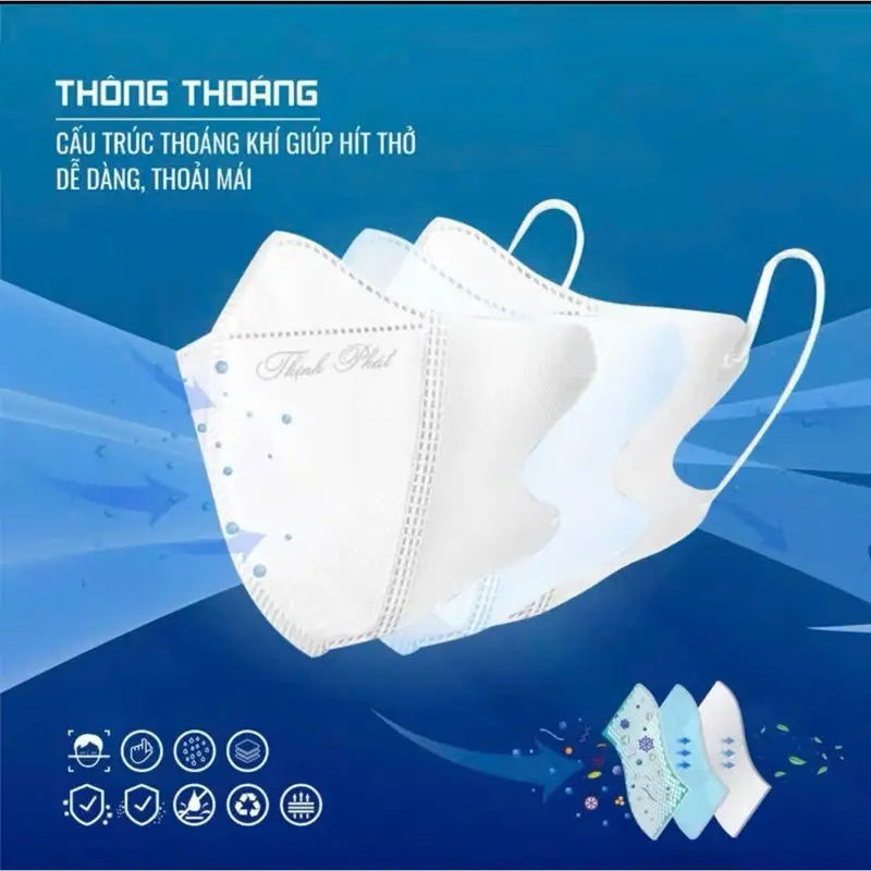 Khẩu trang 5D Thịnh Phát hàng 3 lớp chống tia UV khautrang 3