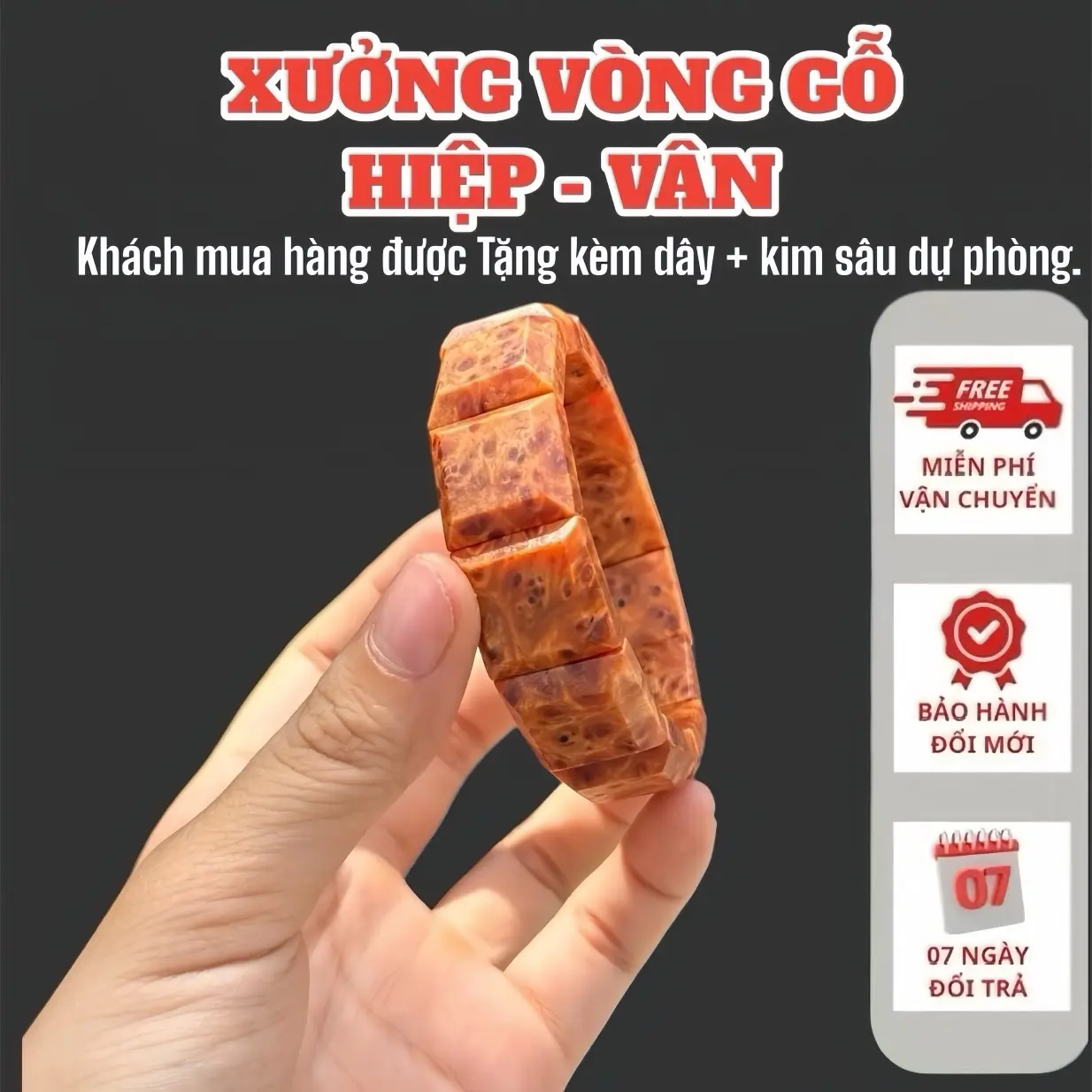 Vòng Gỗ Nu Huyết Long VIP Thủ Công Mỹ Thuật Để Mộc Thơm Siêu Thấu - Phụ Kiện, Nam phong