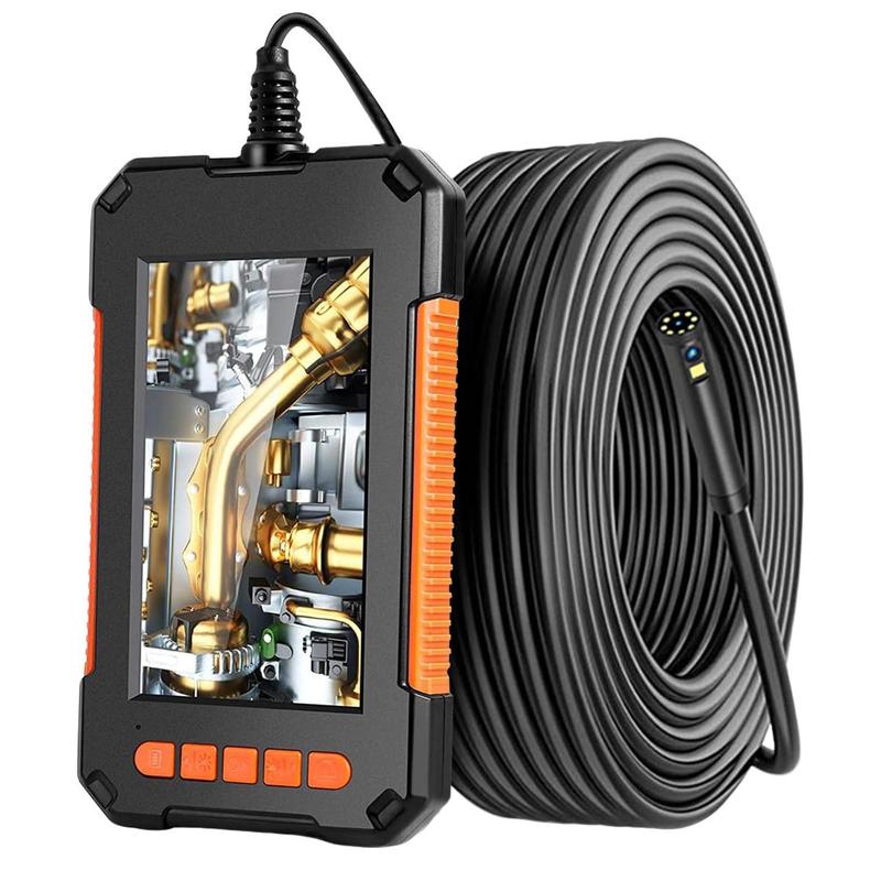 1080P Industrial Endoscope, Waterproof Detection Tools with Dual Lens & 8 LED Lights, 4.3 Inches LCD Endoscopes for Air Conditioning, Stocking Fillers Gift, Car Scanner Fixed 1