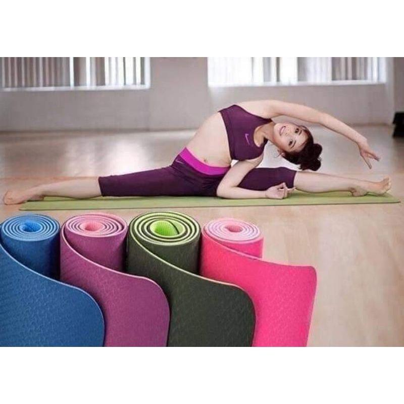 Thảm Tập Yoga Chống Trượt Dày 6mm, Thảm Tập Thể Dục, Thảm Thập Yoga Tại Nhà, Thảm Tập Gym Cao Cấp chất liệu TPE-Màu Ngẫu Nhiên 8