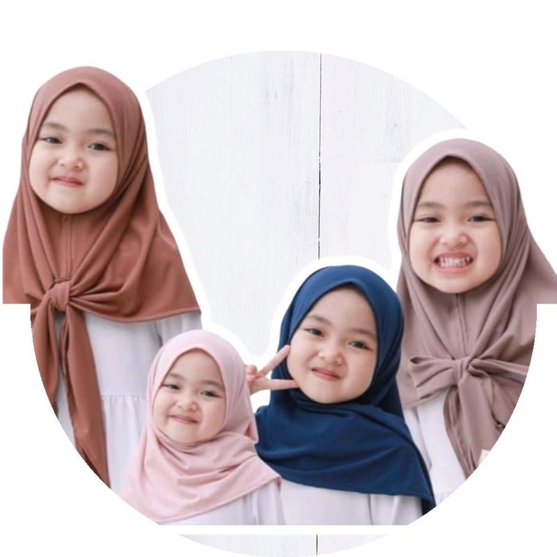 Jilbab / Hijab anak segi tiga instan anak jersey premium 0_6thn  ||  Kerudung Segitiga instan anak Muslim 1