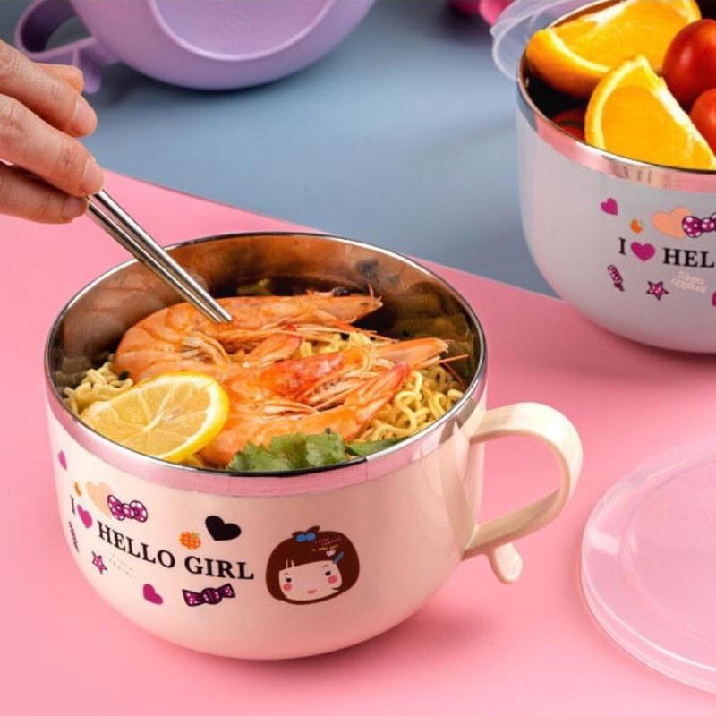Product Introduction of Kotak Makan Tengah Hari Bertebat Dua Lapisan, Reka Bentuk Kreatif, Bahan Keluli Tahan Karat, Mangkuk Mi Bertebat, Dengan Penutup, Sesuai untuk Z0N0 37