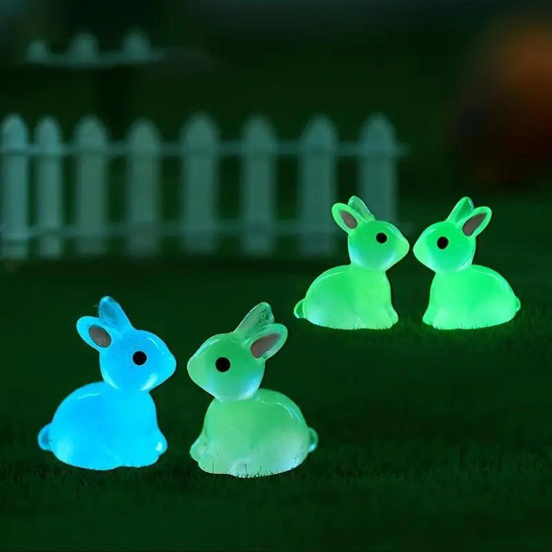 Cute Rabbit Design Resin Ornament, 20pcs/set Mini Rabbit Decoration, DIY Craft for Home Garden Party Wedding 6