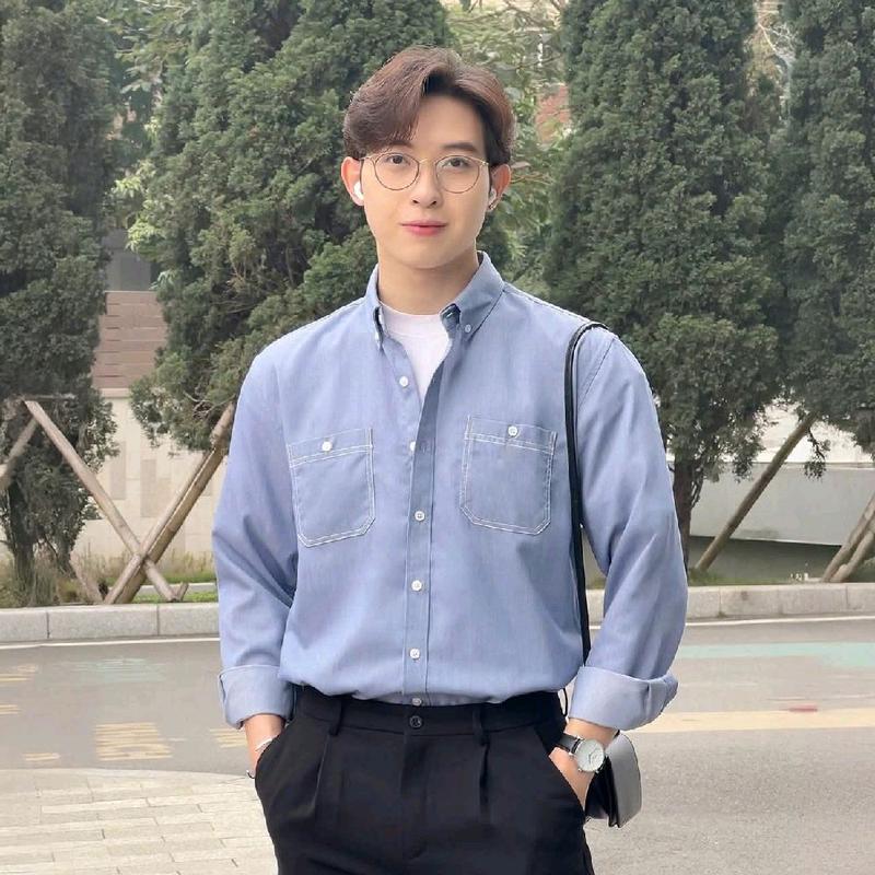   MỞ BÁN  Áo Sơ Mi Dài Tay 2 Túi  Brand HB Chất Liệu Vải Demim Cao Cấp Phong Cách Hàn Quốc SM12 