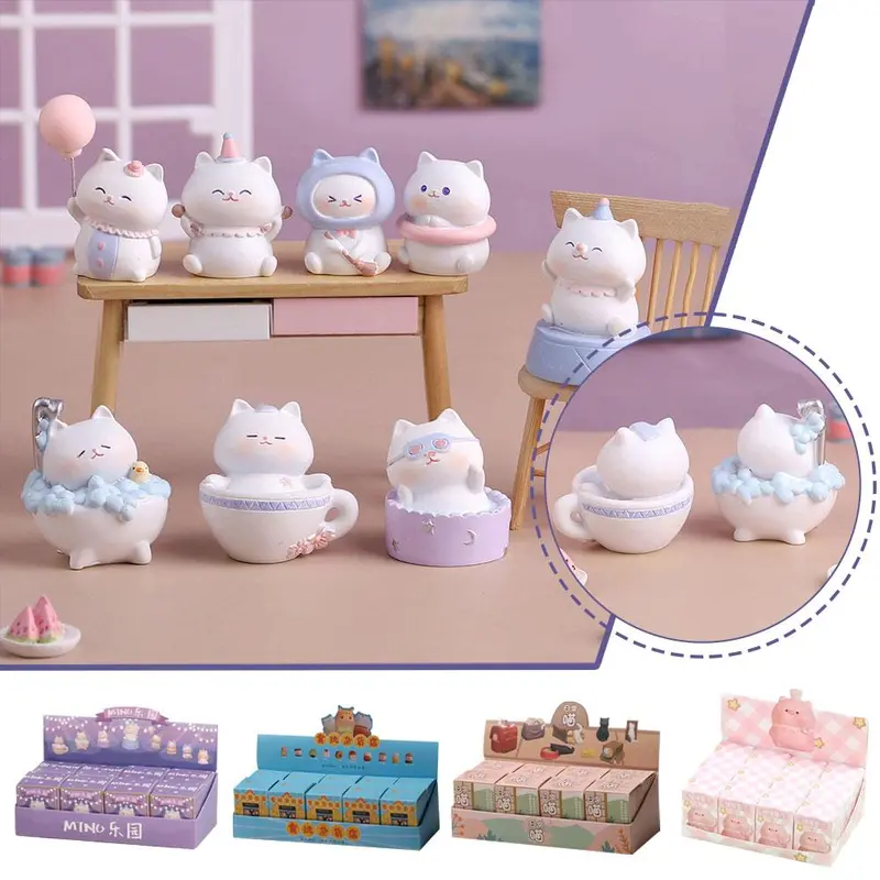 Hộp Mù Hình Mèo Lợn Hoạt Hình, Đồ Trang Trí Để Bàn, Hộp Mô Hình Bí Ẩn Ngẫu Nhiên, Quà Tặng, H1L9 0