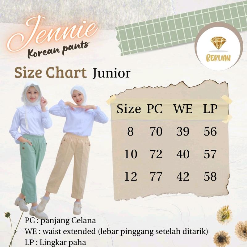 Baggy Pants Korean Style Celana Panjang Anak Perempuan Remaja Tanggung Jennie 2