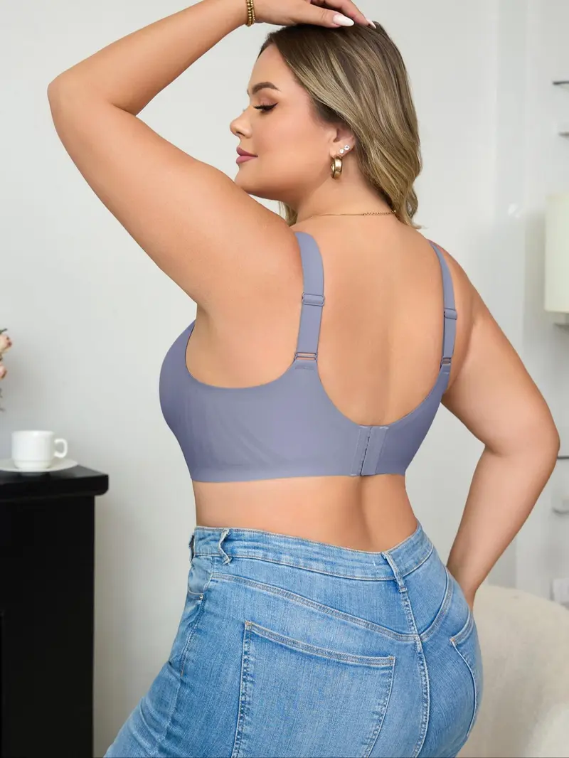 Product Introduction of 【Plus Size】 Solid Wireless Push Up Bra, Comfortable Breathable Bralettes for Daily Wear, Women's Underwear for All Seasons, Bras for Women, Sports Bra, Pushbra, Bra Sets, Wirefree Bra, Womenswear 8