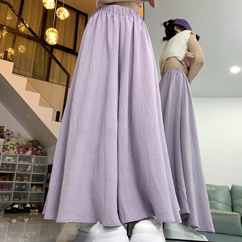 Quần váy ống rộng chất vải gió nhăn mát M1401 4