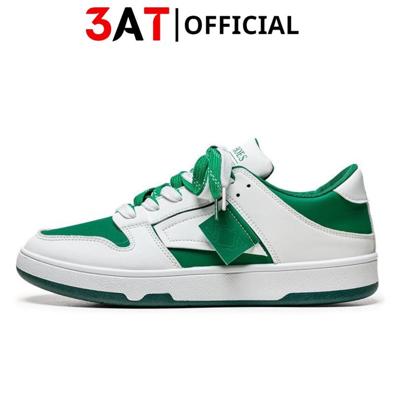  3AT-B07 Giày Nam Da PU Kiểu Dáng Trẻ Trung Thời Trang Có 3 Màu Trắng Đen Xanh Cao Su Sneaker Shoes Đế Bằng 