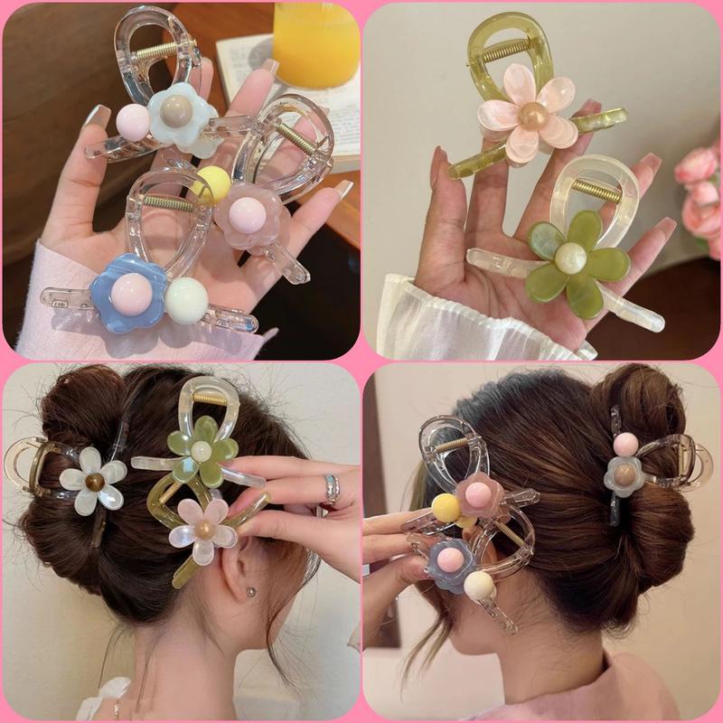 Kẹp tóc càng cua 8cm thạch trong hình HOA KIỂU thời trang nữ K190 Women