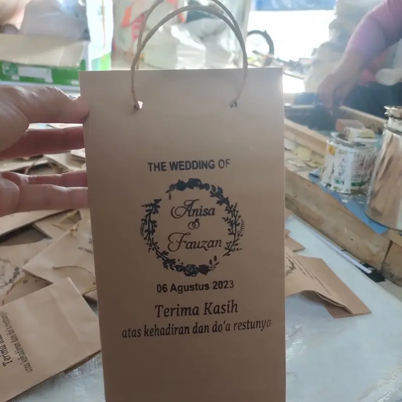 50pcs paperbag / tas kertas custom sablon kemasan souvenir dll 2