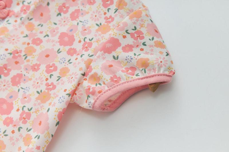 Product Introduction of Baby Girl Pink Floral Cheongsam Dress 0820X 20