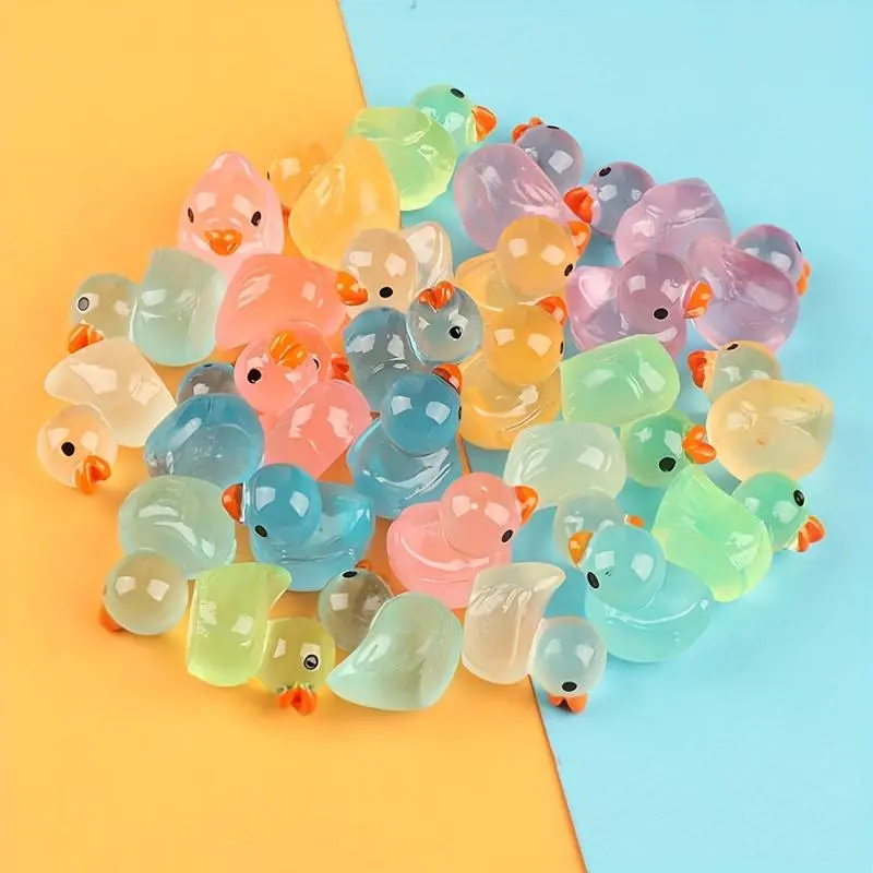 Cute Duck Shaped Decoration, 35pcs/set Mini Resin Duck Ornament, Miniature Decoration for Home Party Holiday, Home Decor Supplies, Party Souvenirs
