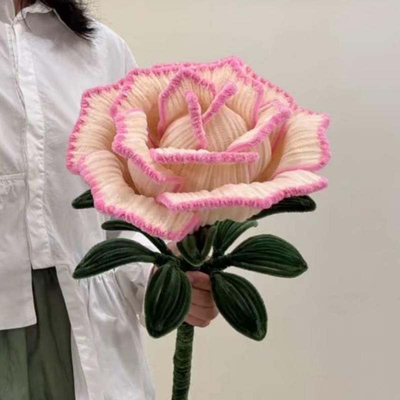 Set vật liệu tự làm bông hoa hồng khổng lồ - S0335 bằng sợi kẽm nhung hoa handmade diy hoa hồng quà tặng chụp kỉ yếu