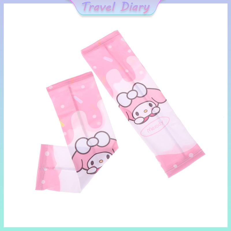 Product Introduction of Sanrio Anime Hello Kitty Kids Arm Sleeves Sun Protection Cooling UV Protection Sleeves Anti-Slip Ice Silk Arm Covers Gift 15