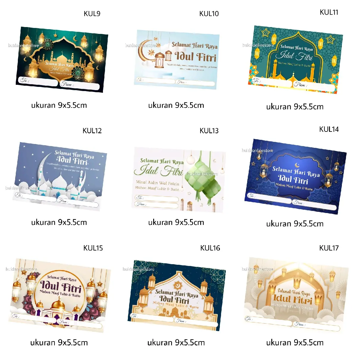 25pcs Kartu ucapan Lebaran Stiker Selamat Hari Raya Idul Fitri Label Mohon Maaf Lahir dan Batin Taqobbalallahu taqobbal ya kariim dekorasi kemasan hampers parcel hantaran bingkisan