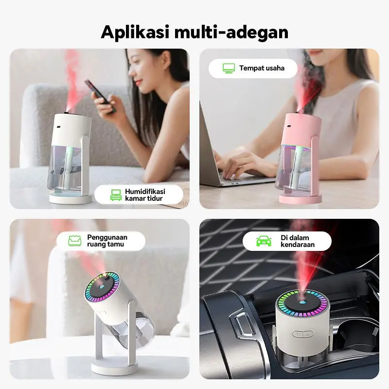 【2 in 1】280ml Pelembab proyeksi bintang yang dapat diputar lampu atmosfer diffuser pembersih udara semprotan aromaterapi garansi satu tahun 8